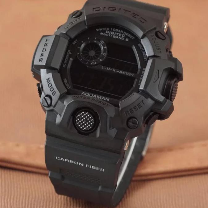 Jam Tangan Digitec Original DG2064T Fullblack Digital Rubber