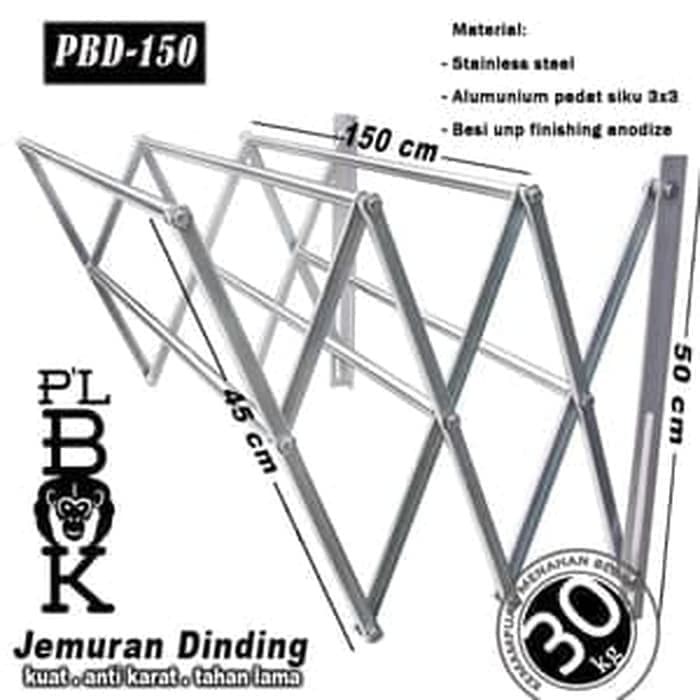 ( P'LBOK DOUBLE 150CM ) Jemuran Dinding Lipat Jemuran Lipat,Dinding r Termurah