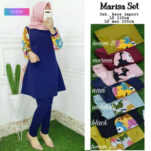 MARISA SET READY STOCK TERBATAS Fab kaos import ld 110 LP max 100cm