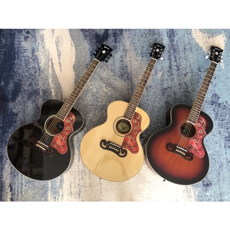 Gitar Akustik Model Gibson J200 Custom (Black,Natural,Sunbrust)