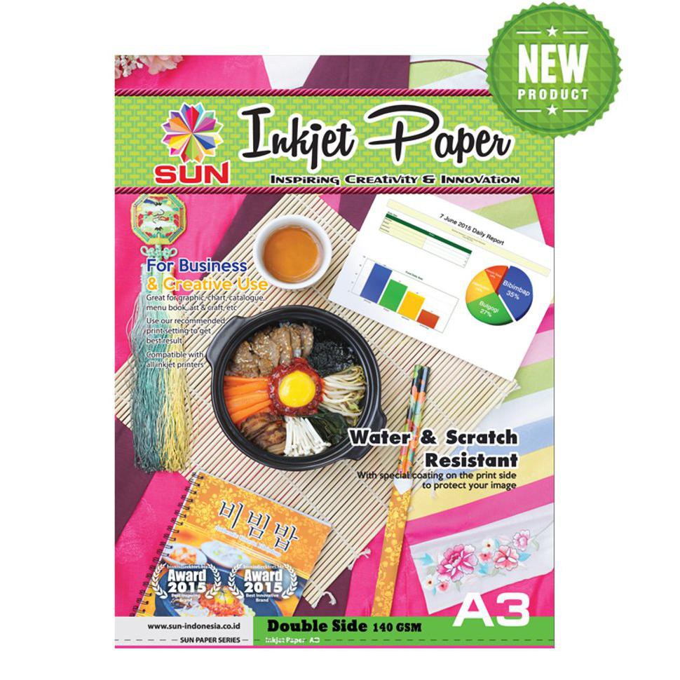 

Kertas Inkjet A3 140 GSM Double Side - SUN NG Inkjet Paper