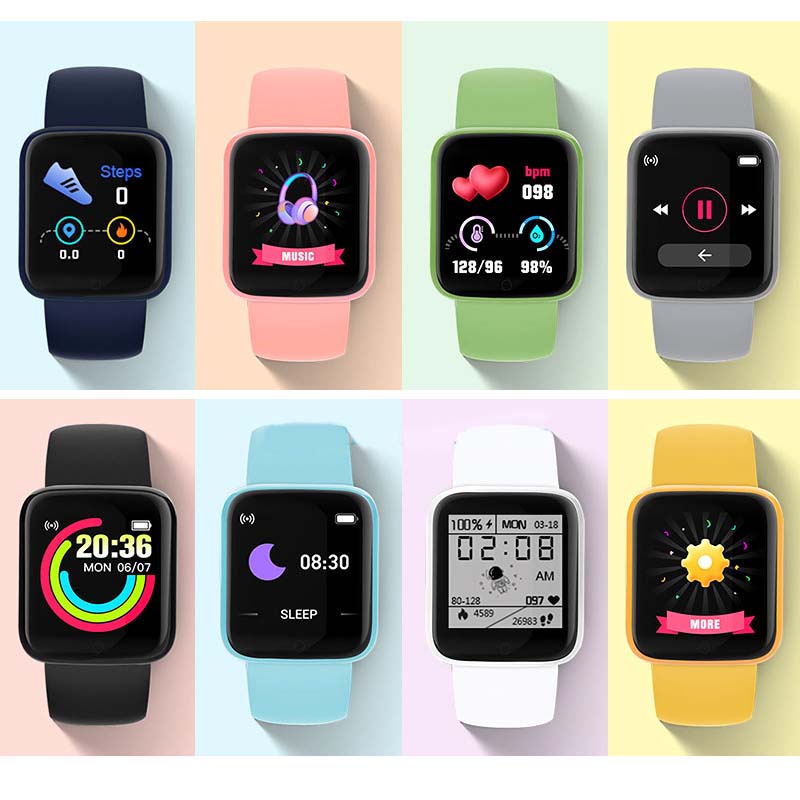 Y68 Smart Watch Fitness Tracker Digital Heart Watch Jam Tangan Wanita Pria Jam Tangan Pria