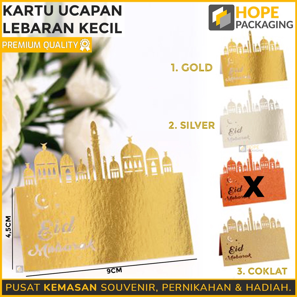 [ 5 pcs ] Hang Tag Kartu Ucapan Hari Raya lebaran / idul Fitri 3 warna gift card