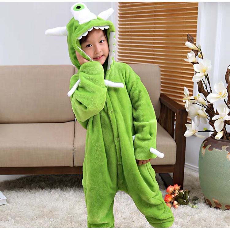 KOSTUM ONESIE MIKE WAZOWSKI ONE EYED SULLEY MONSTER INC PIYAMA COSPLAY ANAK DEWASA