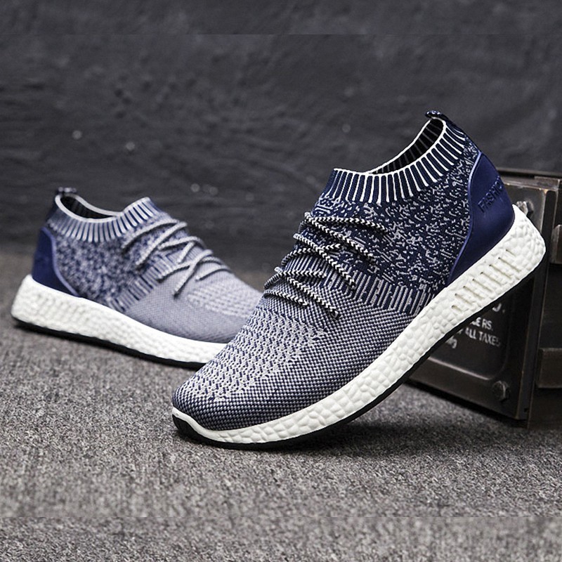 Mainland Sepatu Pria Kasual Sepatu Lari Sport Sneakers Casual Training Running Shoes Hitam SP201 - A