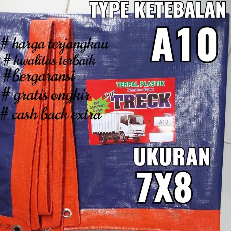 TERPAL PLASTIK A10 UKURAN 7x8 meter merk TRECK