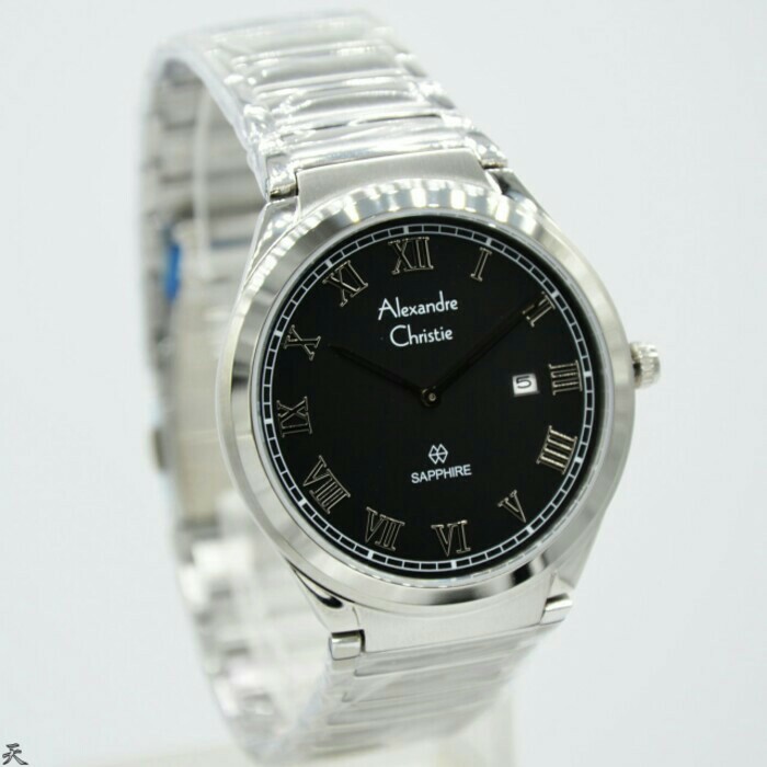 ALEXANDRE CHRISTIE WATCH AC 8538 PRIA SAPPHIRE SILVER BLACK ORIGINAL