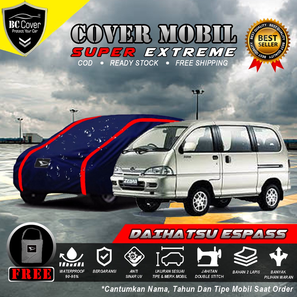 Body Cover Mobil Zebra Espass Outdoor Waterproof / Sarung Mobil Daihatsu Espass Waterproof / Selimut Tutup Mantol Kerudung Mantel Penutup Mobil Espass Waterproof Outdoor Anti Air