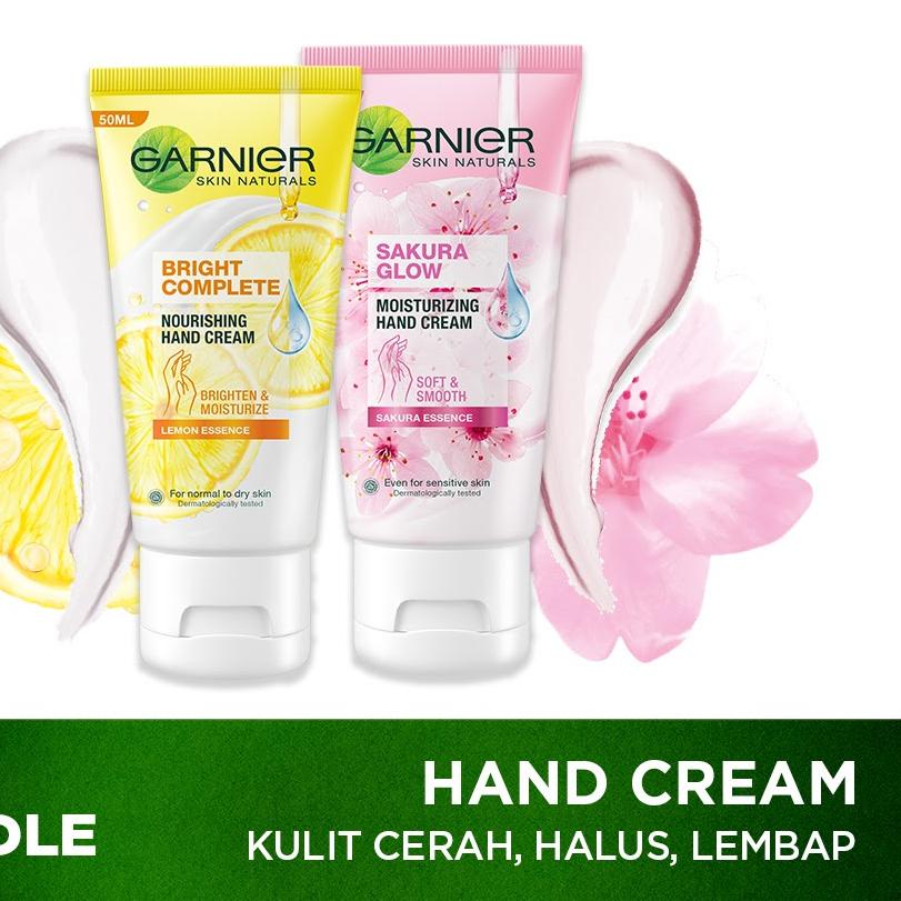 ✧ Garnier Moisturizing Hand Cream - 2pcs (Bright Complete & Sakura Glow (Light complete Sakura white