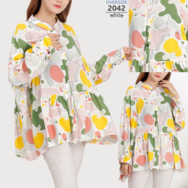 ARENA - Kemeja Wanita Big Size / oversized kancing depan