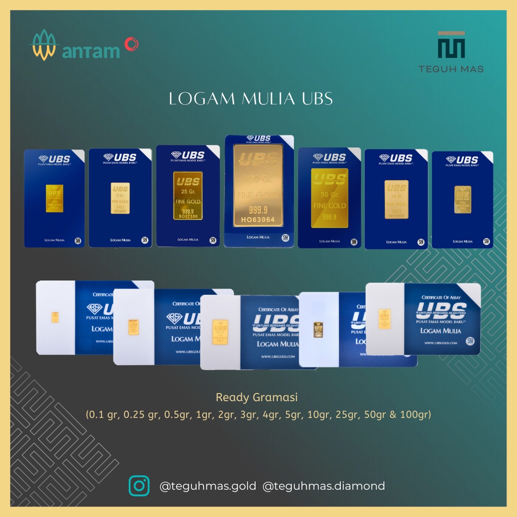 EMAS LOGAM MULIA UBS @ 0.5 gr LM 999.9 TEGUH MAS