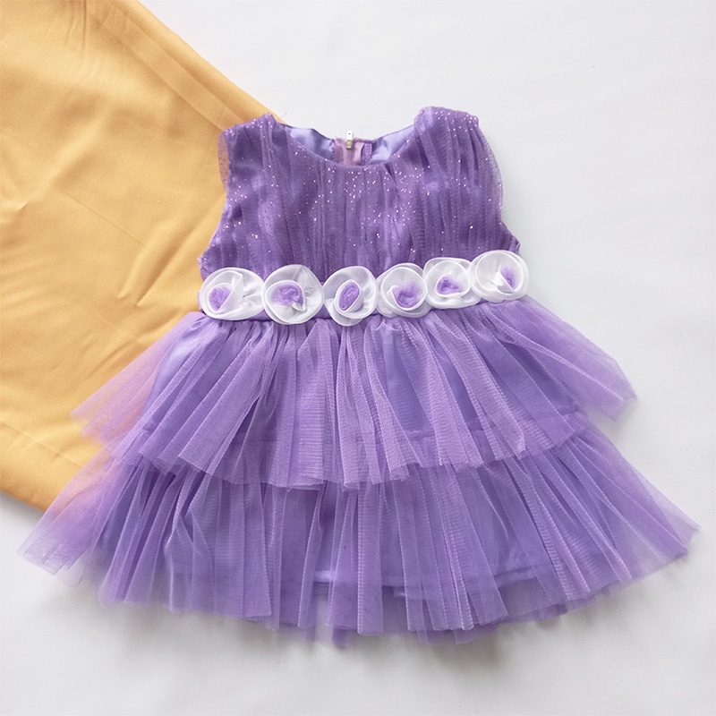 Baju Bayi Perempuan Gaun Balita Dress Bayi 0 6 12 bulan Princess Ulang Tahun Pesta Brukat Promo KA108