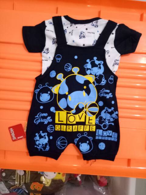 Baju jumper bayi baju kodok 2pc karakter love giraffe