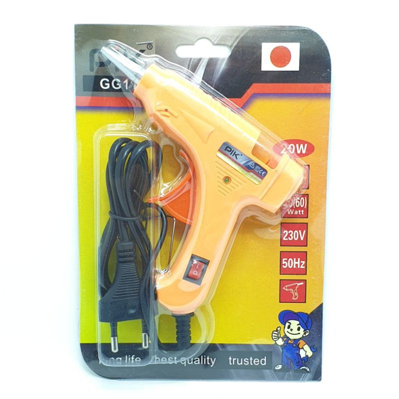 PIK GG118 Alat Lem Tembak 20W / PIK Glue Gun 20W / Lem Bakar Lilin Cair (P13cm x tT12cm)