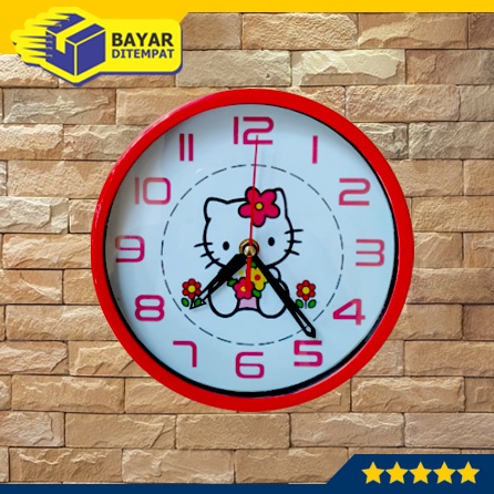 Jam Dinding Hello Kitty BUNGA Tembok Dingding Wall Clock [JMG32]