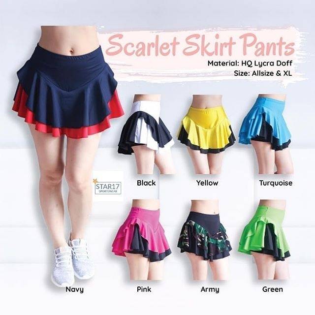 SCARLET SKIRT PANTS - BAJU SENAM - BAJU OLAHRAGA WANITA - ROK SENAM MURAH - ROK ZUMBA - ROK AEROBIC