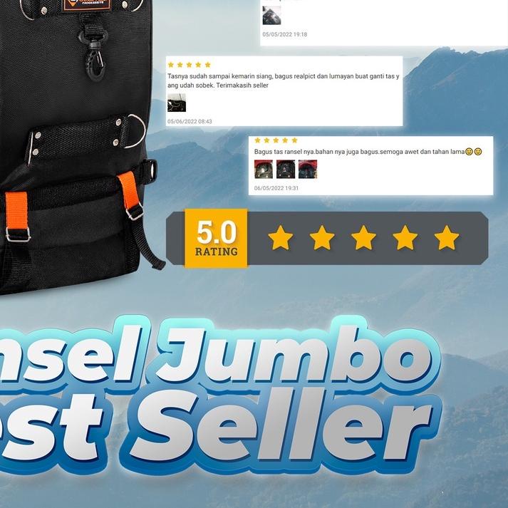 Goldvers Tas Ransel Pria Jumbo Backpack Pakaian Traveling Tas Mudik 50Litter Original Import