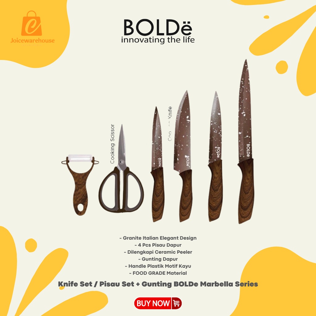 Knife Set / Pisau Set + Gunting BOLDe Marbella Series