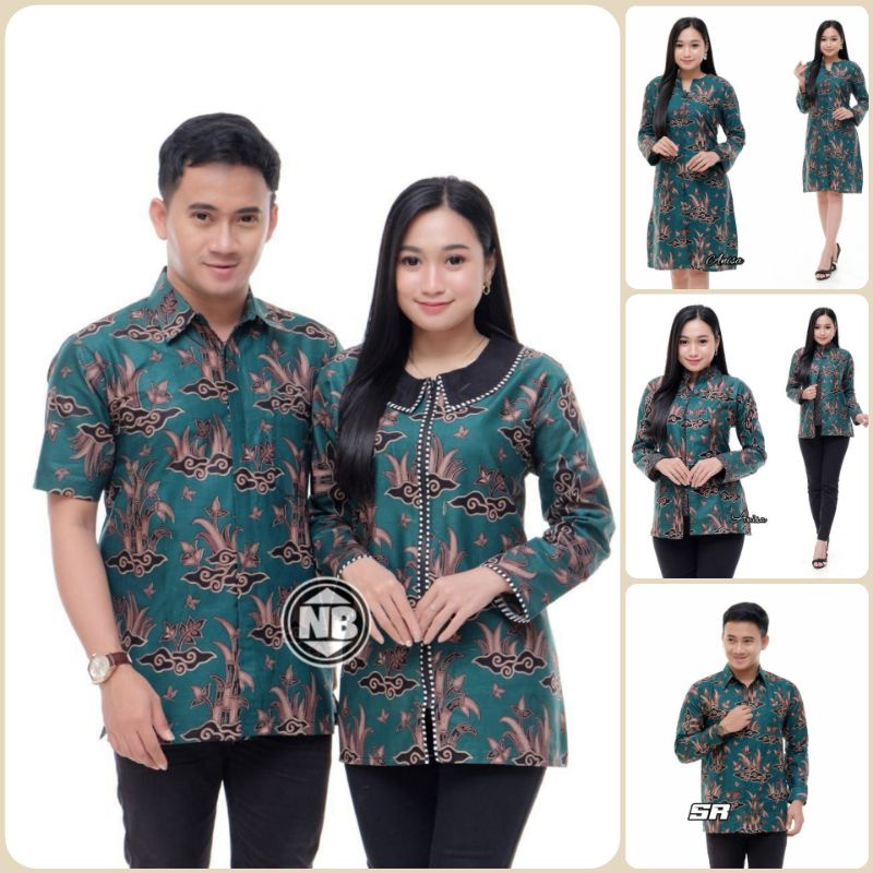 BATIK COUPLE MODERN SARIMBIT BATIK COUPLE BLOUSE TUNIK BATIK COUPEL COPLE COPEL PASANGAN MAURA COUPLE