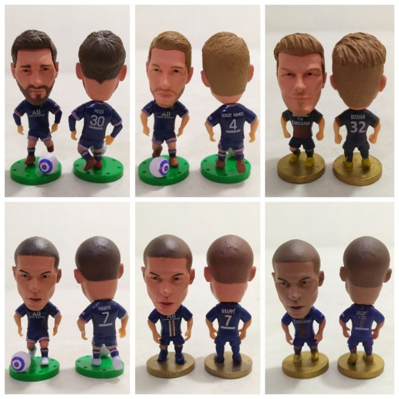 Figure miniatur Pemain Bola PSG Soccerwe Kodoto / Lionel Messi Sergio Ramos Kylian MBappe David Beck