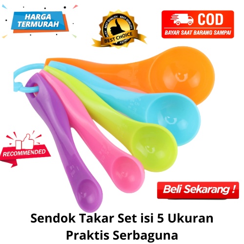 [BISA COD] PROMO Sendok Takar Set Isi 5 Ukuran Praktis Serbaguna Sendok Bumbu Dapur Ukuran Kue Ukuran Bumbu Sendok Set Murah