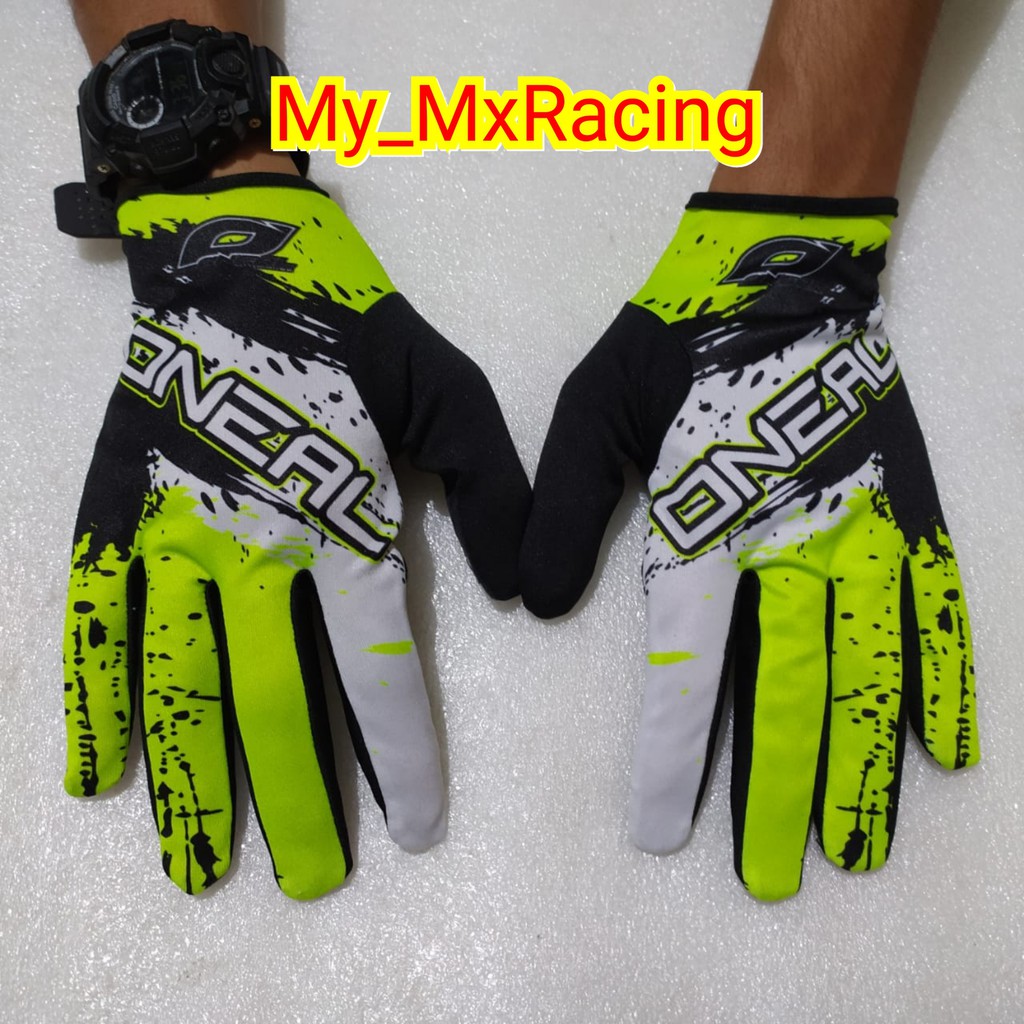 jerseyset cross , sepatu trail &amp; sarung tangan motor cross trail FULSET oneal stabilo abu