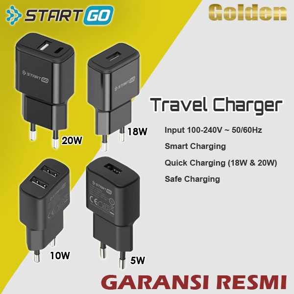 ADVAN STARTGO Adapter Travel Charger Fash Charger USB Port 10W 18W 20W