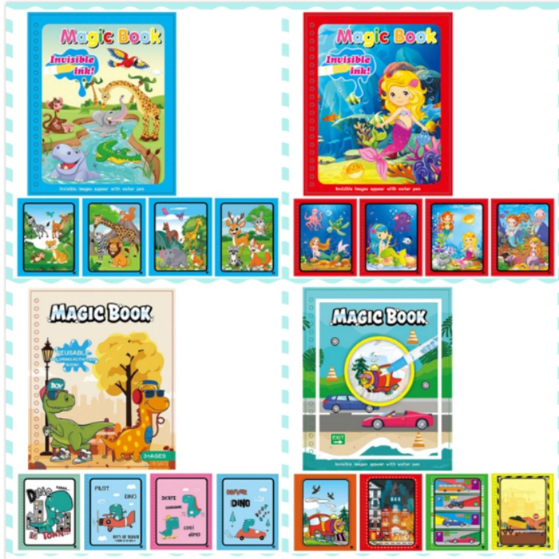 Buku Mewarnai Handmade Dengan Pena Air Ajaib Untuk Anak Tk