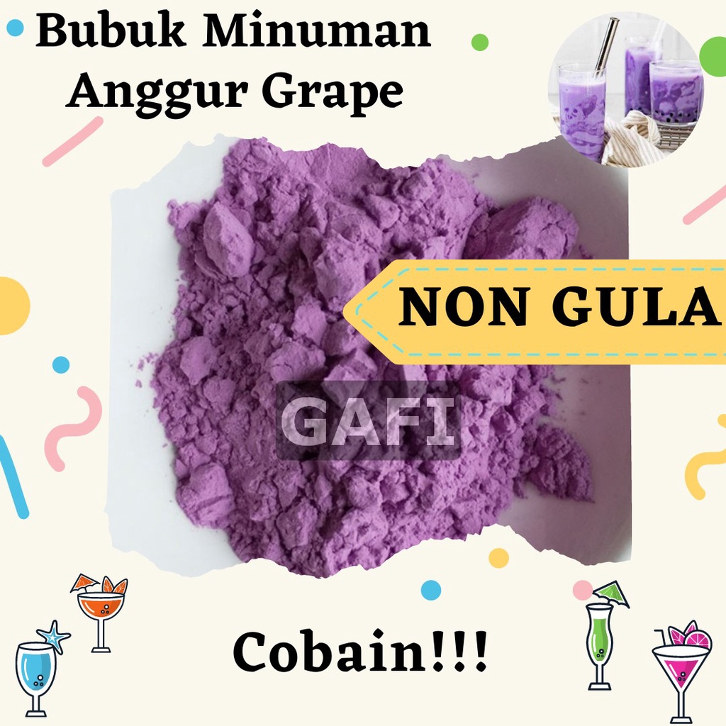 

Bubuk Minuman Rasa Anggur Grape Non Gula 1Kg Minuman Powder Rasa Anggur Grape Non Gula Kiloan Drinking Powder 1 Kg Kekinian Boba Aneka Instan Murah Enak Terbaik Halal Premium Distributor Toko Bukan 500 Javaland Verlin Plain