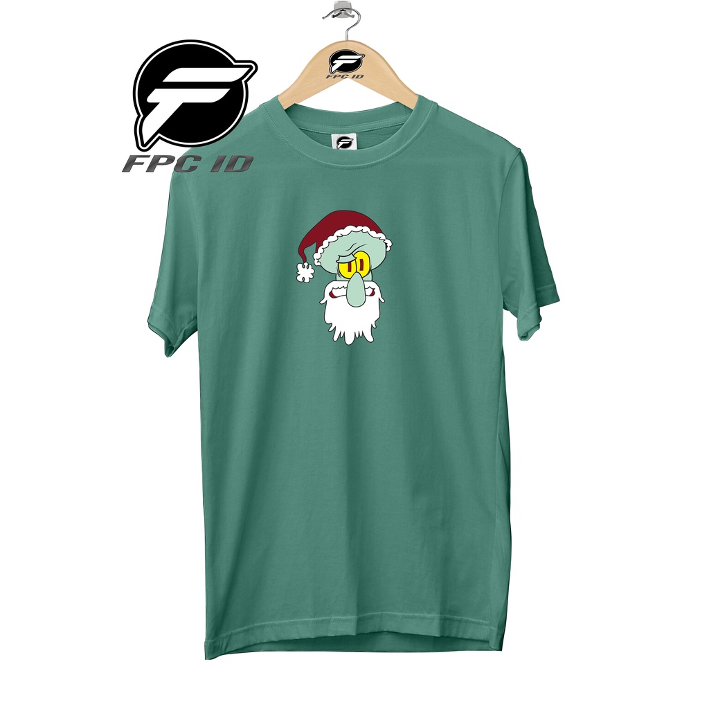 Kaos Anime Squirdward Santa Cotton Combed 30s Pakaian Pria Distro Atasan Wanita Jumbo Pilihan Favorit Fpc Id