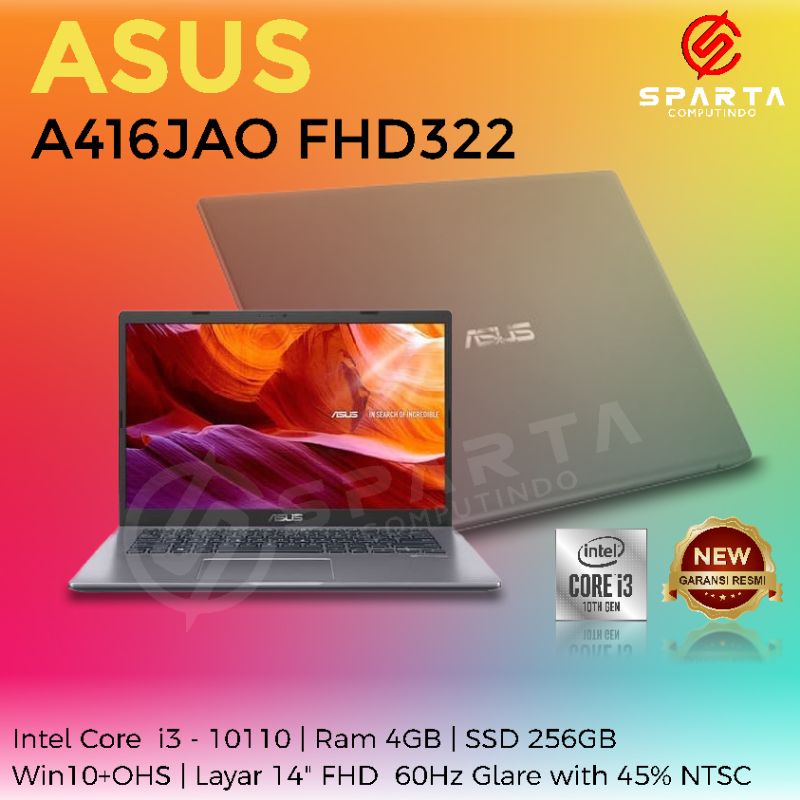 Laptop  Asus A416JAO FHD322 Intel Core i3 10110 RAM 4 GB SSD 256 GB