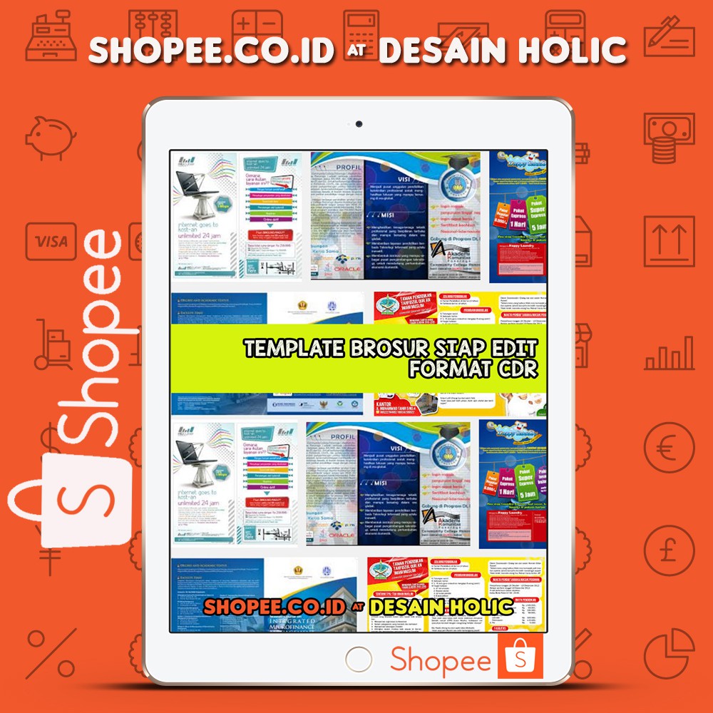 Template Desain Brosur Siap Edit Format Cdr Shopee Indonesia