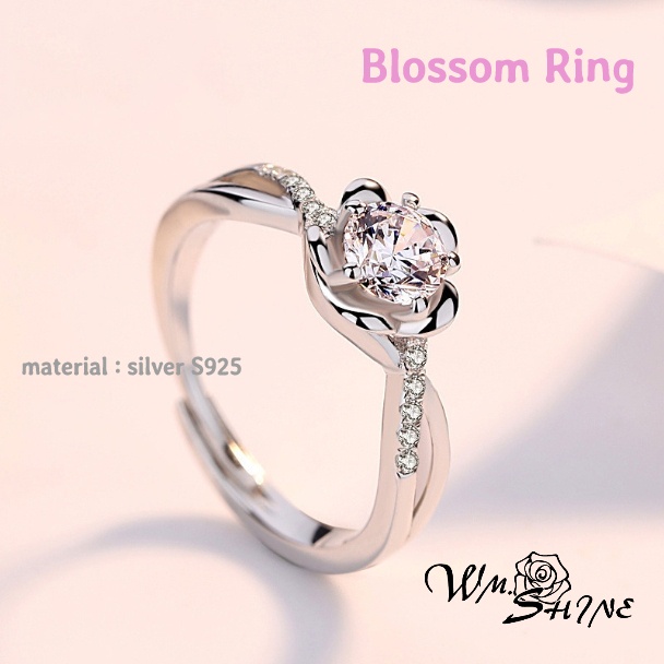 Wm.Shine Blossom Set 031 Perhiasan Set Bahan Perak S925