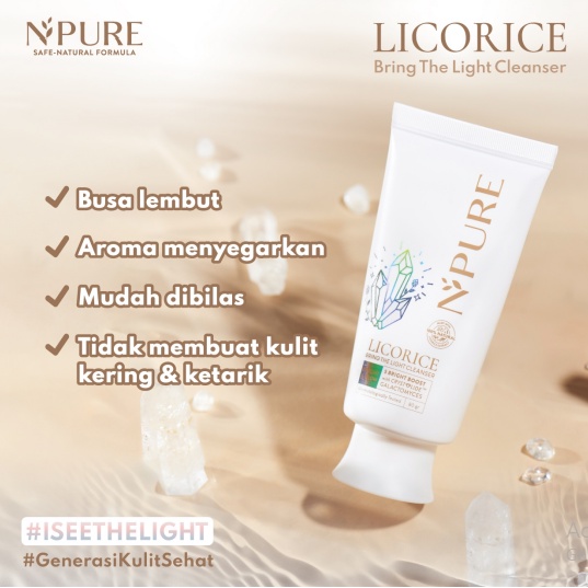 ✨ AKU MURAH ✨ NPURE LICORICE Bring The Light Cleanser 80gr / Facial Wash