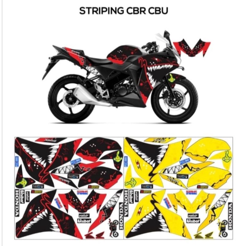 striping variasi Honda CBR CBU DECAL CBR THAILAND STICKER CBR LOKAL CBR LAMA "SHARK VIAVIA"
