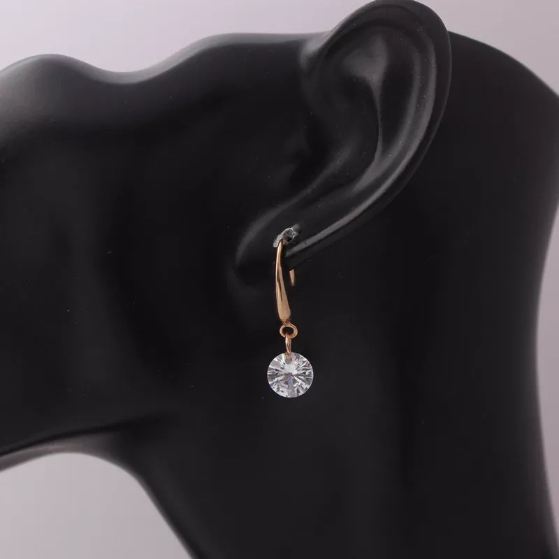 Anting permata Sterling pesta party kondangan wedding import korea murah Shiny