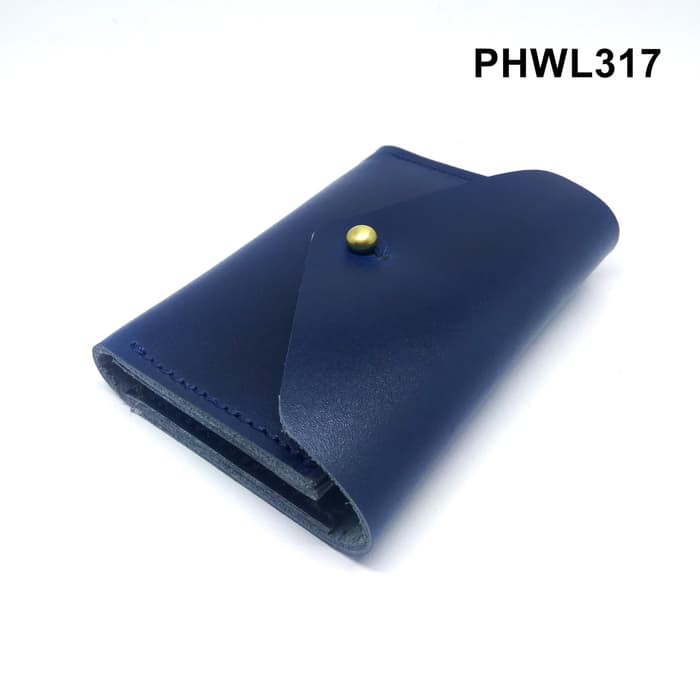 dompet kartu muat banyak model amplop simpel warna biru - PHWL317