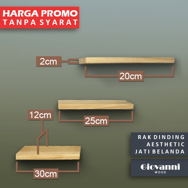 Ambalan Aesthetic lebar 12cm rak dinding hiasan dinding rak minimalis