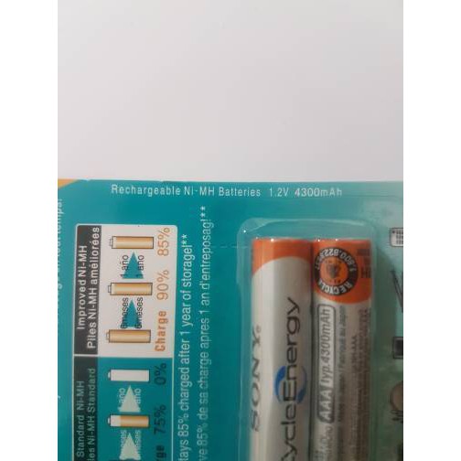 battery AA sony ni MH baterai 4300mAh rechargeable isi ulang BATERAI 2pcs