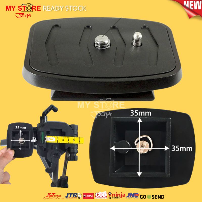 Quick Release Plate 3.5cm x 3.5cm Tripod Excell Promoss Weifeng WT-3520 WF-3520 3520 WT3150 WT-3150 