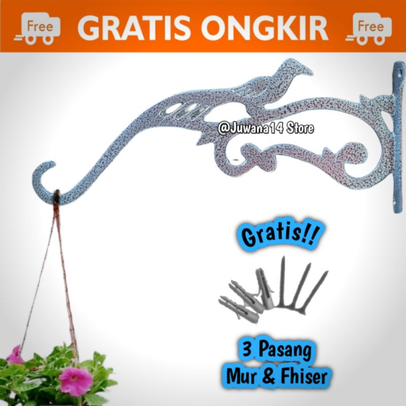 GATUNGAN TEMPEL DINDING MOTIF BURUNG CAT UNIK KLASIK BONUS 3 PASANG MUR & FISHER GANTUNGAN SANGKAR B