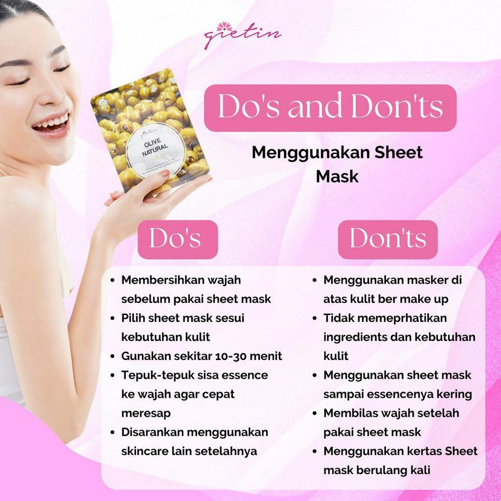 BPOM Masker Wajah Gietin Sheet Mask Hydrating Essence Face Mask Brightening Moisturizing