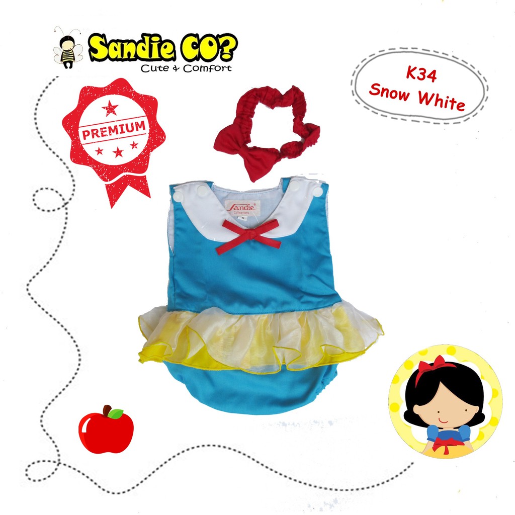 Jual Kostum Anak Bayi 1 Tahun 5 Bulan Overall Topi Pakaian Snow White ...