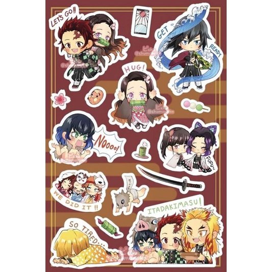 

Demon Slayer stiker chibi super murah