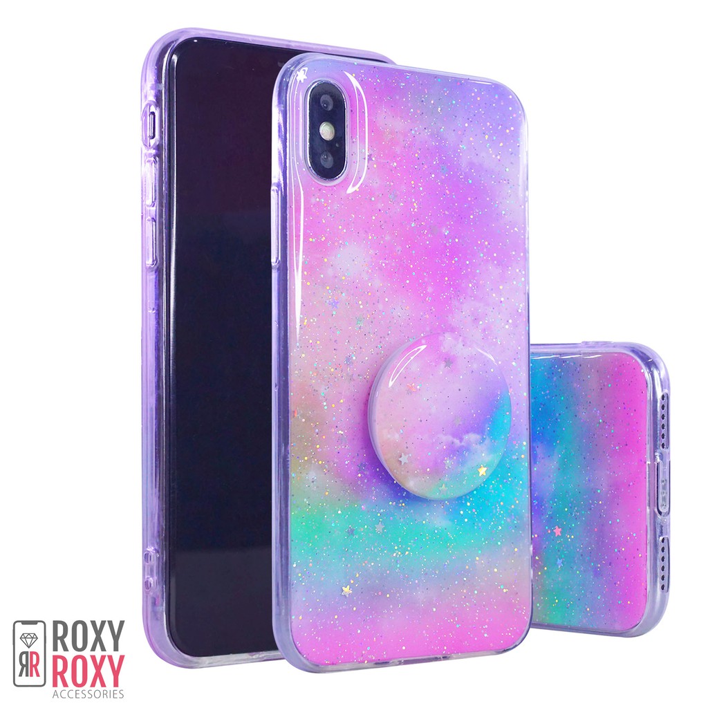 Roxyroxy - Iphone XR - Iphone XS Max Iphone XS Softcase Motif Rainbow Bonus Popsocket