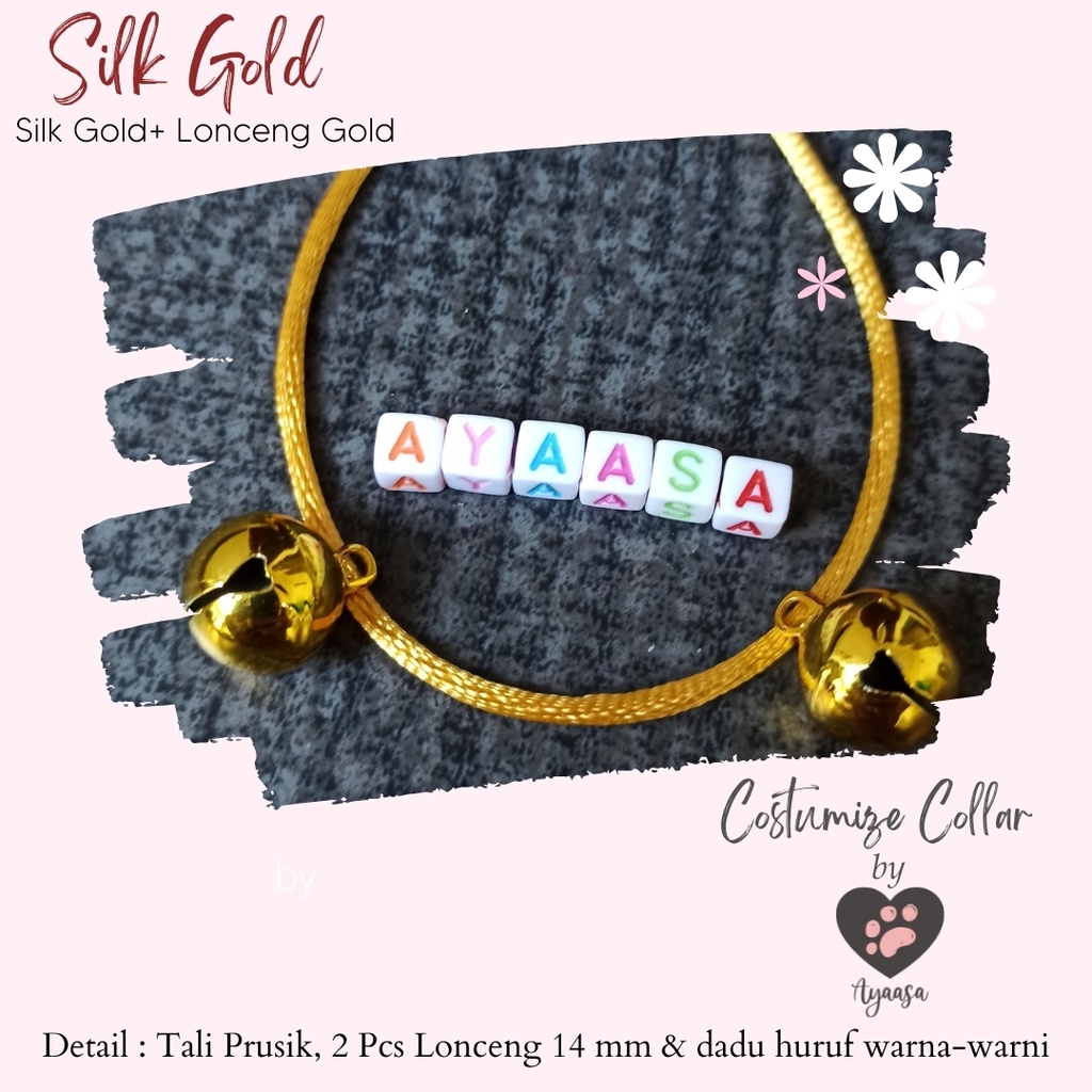 Silk Kalung Nama Kucing Kelinci dan Anjing Lonceng Besar