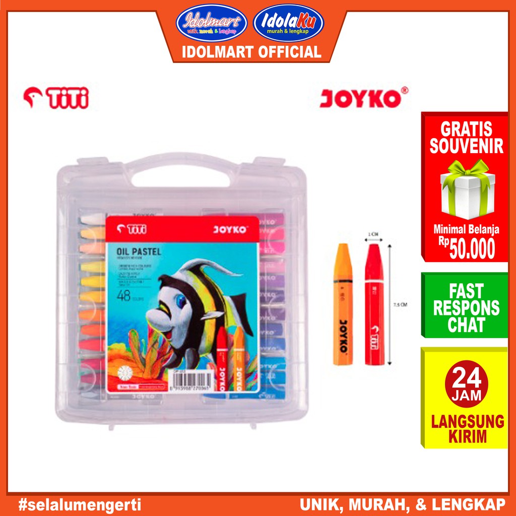 IDOLAKU Oil Pastel Crayon Minyak Joyko TiTi OP-48S 48 Warna Colours / Crayon