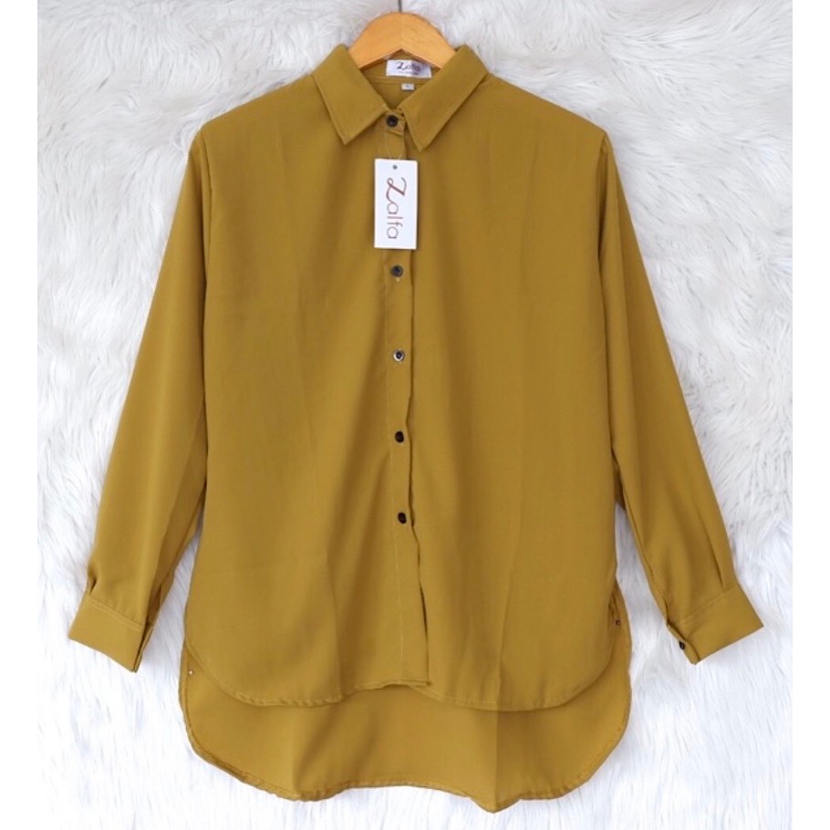 KEMEJA WANITA BASIC by ZALFA-Lemon