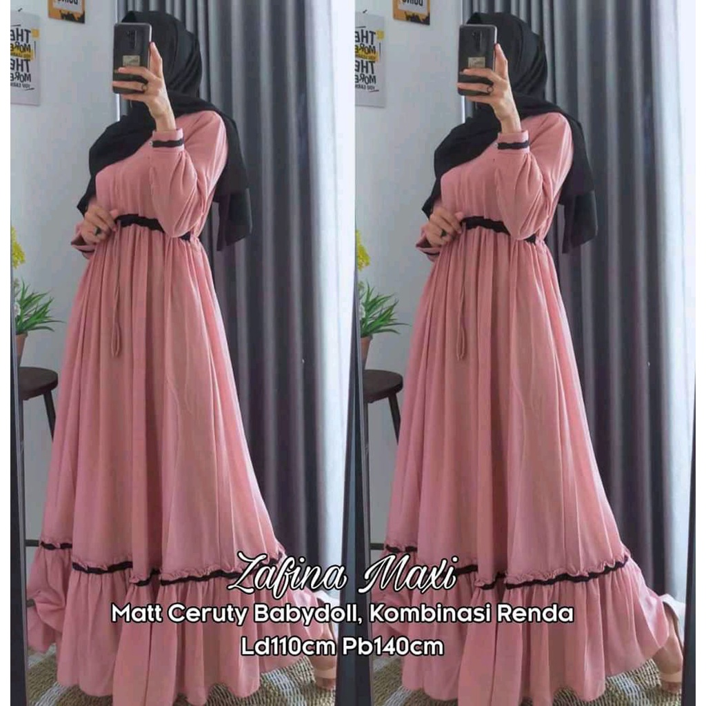 gamis zafina maxi ceruty full puring