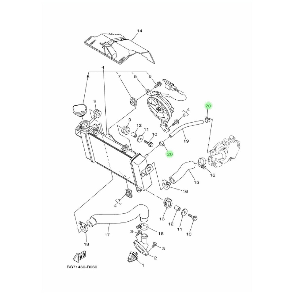 CLIP CIRCLIP KLEMAN HOSE SELANG RADIATOR KECIL KIRI R15 OLD LAMA V2 XABRE ORIGINAL YGP 90467-10805